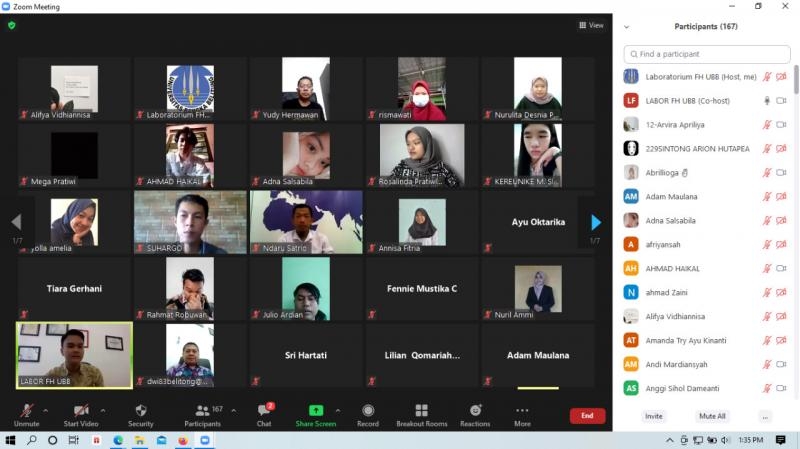 Laboratorium FH UBB Gelar Diskusi Melalui Webinar “Mahasiswa Hukum Bicara”